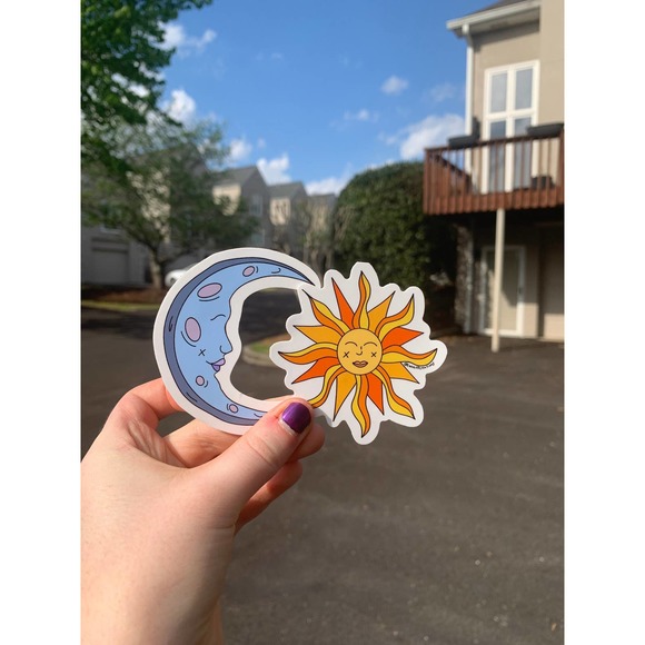 Sun and Moon Sticker Pack for Hydro Flasks, Laptops, Cars, Skateboards - Picture 6 of 7